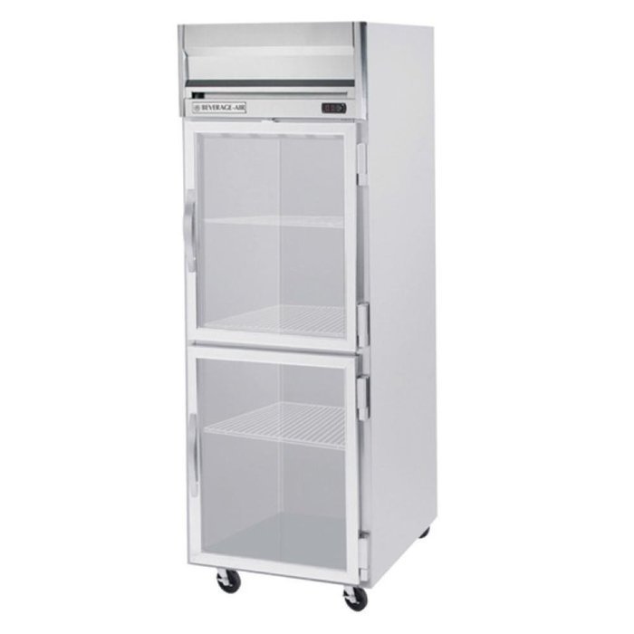 Beverage-Air HRP1-1HG Horizon Series One Section Glass Half Door Reach-In Refrigerator 24 cu.ft. capacity Stainless...