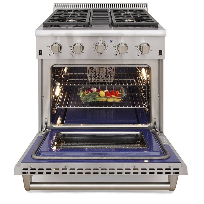 Kucht KRG3080U 30" Professional-Class Natural Gas Gas Range with 4.2 cu. ft. Convection Oven, 4 Top Burners,... N4