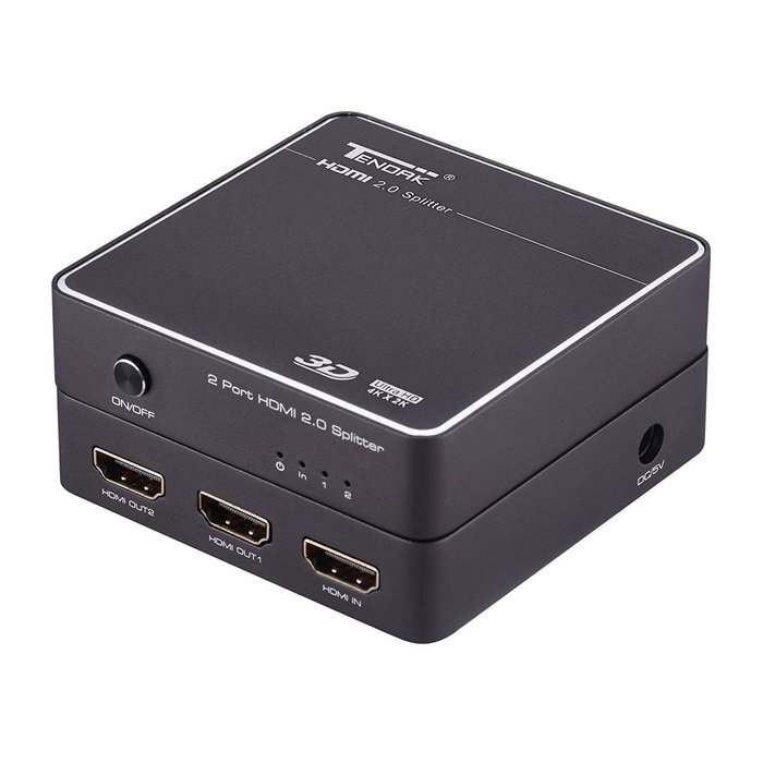 Tendak HDMI Splitter 1 in 2 out HDMI Splitter Amplifier for Dual Display Support Ultra HD 4K x 2K, 3D, Full HD... N9