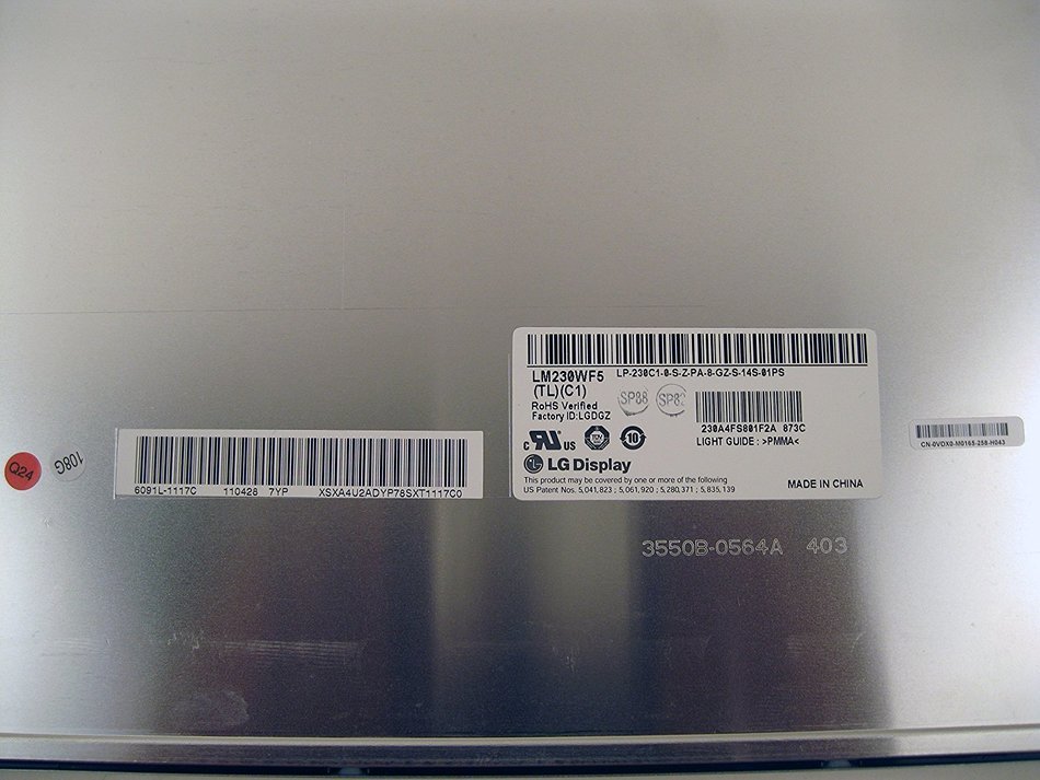 LG 23" LCD Panel 0VDX0 LM230WF5, Non Touch, Incl For Dell Inspiron ONE 2310 N2