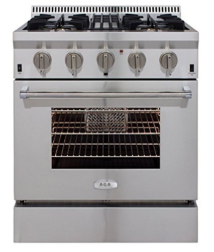 AGA APRO30AGSS 30" Professional Gas Range with RapidBake Convection, Stainless Steel N2
