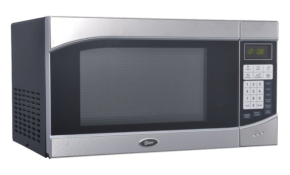 Oster OGH6901 0.9 Cubic Feet 900-Watt Countertop Digital Microwave Oven, Stainless Steel/Black