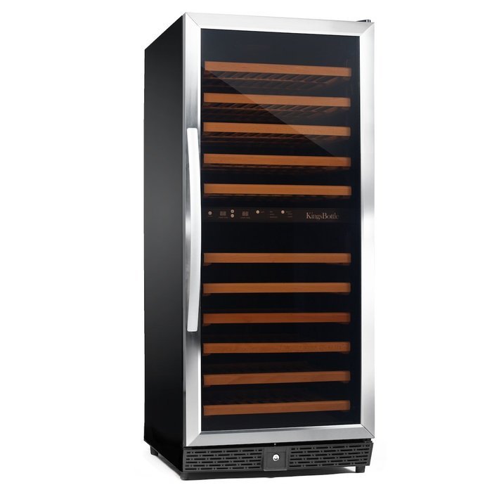 KingsBottle 50 Bottle Dual Zone Wine Cooler, Black N14