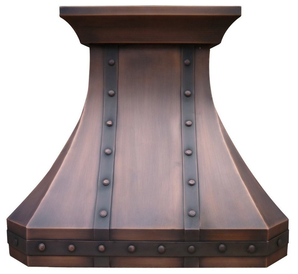 Copper Best H3 302127S Copper Stove Hood with Classic Design in Antique Copper Finish N2