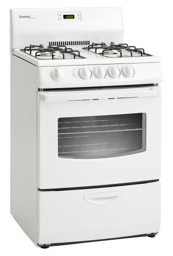Designer 24 In. Wide 3 Cu. Ft. Capacity Gas Range with Oven Window, White