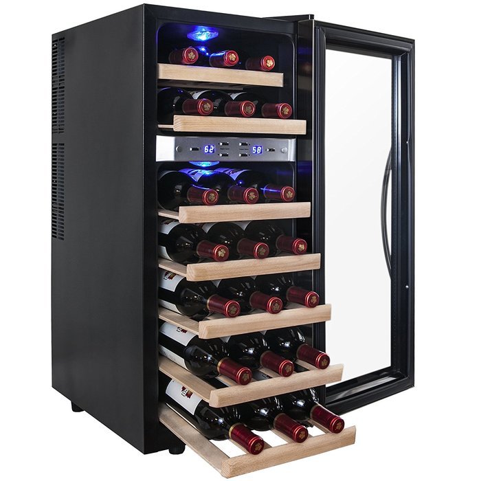 AKDY&reg; 28 Bottle Single Zone Thermoelectric Stainless Steel Freestanding Wine Cooler Cellar Chiller Refrigerator... N29