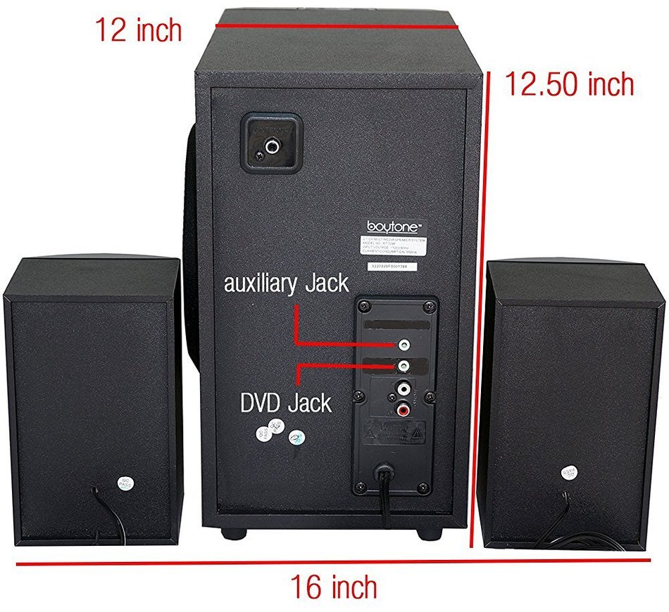 Boytone BT-328F, 2.1 Wireless Bluetooth Multi Media speaker, powerful home theater speaker systems, FM Radio,... N7