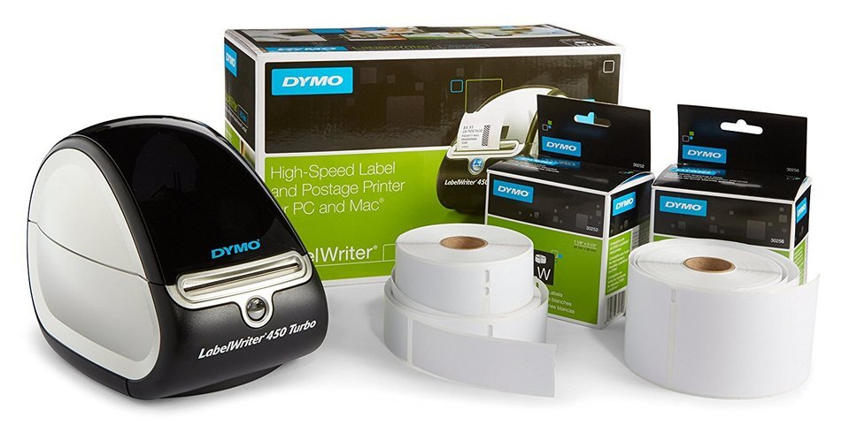 DYMO LabelWriter 450 Turbo Label Maker with Bonus LW White Address Labels, 1-1/8-In. x 3-3-1/2-In., Roll of 350 N5