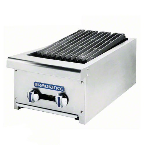 Turbo Air TARB-12 Char-Broiler 12 Wide x 21 Front to Back Countertop Radiant Gas 15 000 BTU Every 6 Manual Controls...