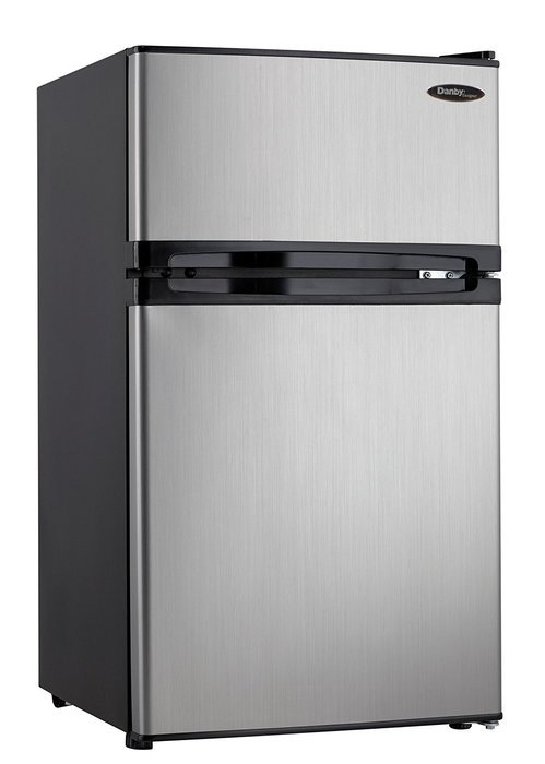 Danby DCR031B1BSLDD 3.1 cu. ft. 2 Door Compact Refrigerator, Steel N3