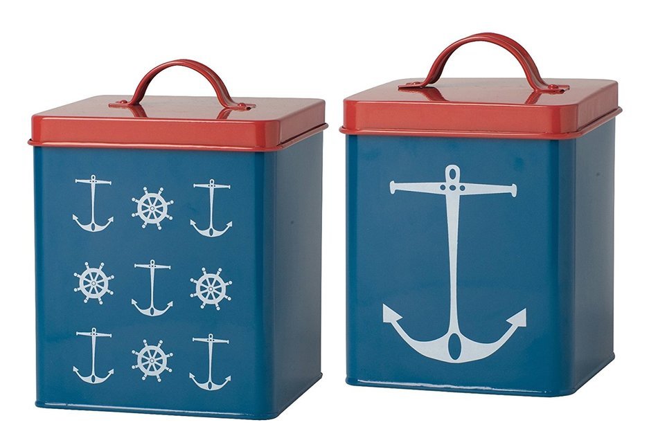 Now Designs L19014 Storage Tins, Food Trucks, Green, Set of 2 N9