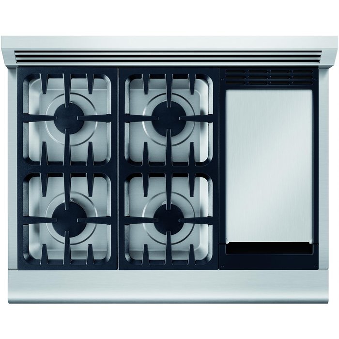 DCS RDV364GDN Professional 36" Stainless Steel Dual Fuel Slide-In Sealed Burner Range - Convection