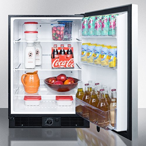 Summit FF590SSHH 24" Freestanding or Built In Compact Refrigerator with 5.7 cu. ft. Capacity Spill Proof Glass... N3