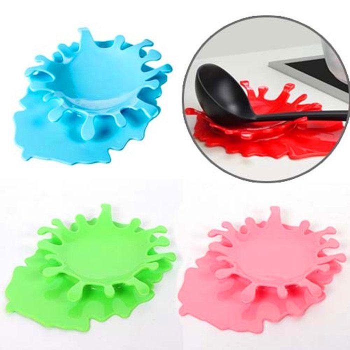 2 in 1 Spoon Utensil Holder Silicone Spoon Rest-Green N5