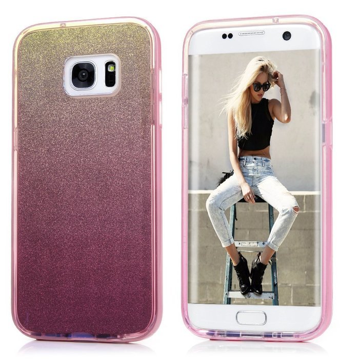 Badalink Galaxy S7 Edge Case 3 in 1 Shockproof Drop Protection Soft TPU Protective Inner Bumper + PC Frame with... N23