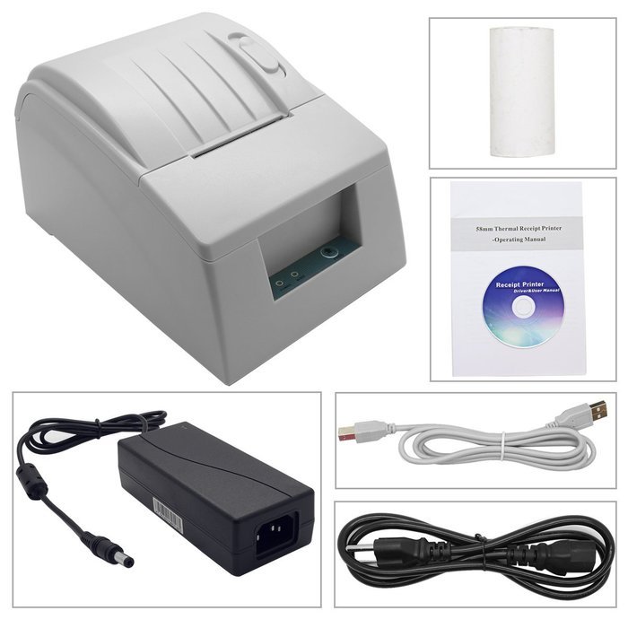 High Speed 58mm Wireless Bluetooth Thermal Receipt Printer VOXLINK POS Printer, Android Compatible White N4