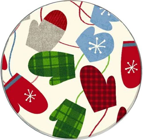 Range Kleen Hallmark Holiday Design Set of Four Burner Kovers, Mittens