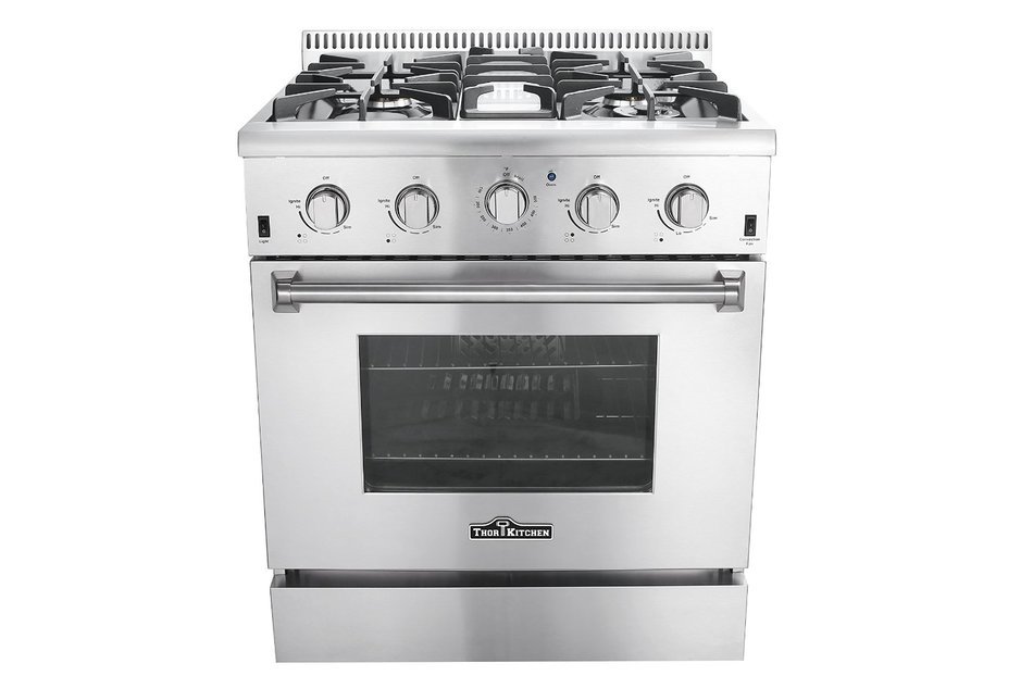 Thorkitchen HRG3026U 30" Gas Range with 4.2 cu. ft. Oven, 4 Burners, Convection Fan, Stainless Steel N5