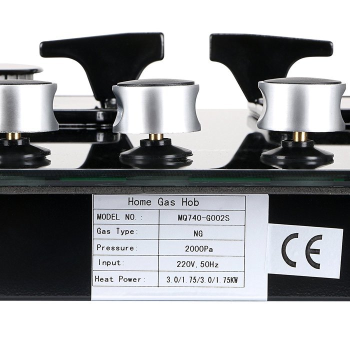 Windmax 28 in BlackTempered Glass 4 Burner Built-In Stove NG Gas Cooktop Cooker N2