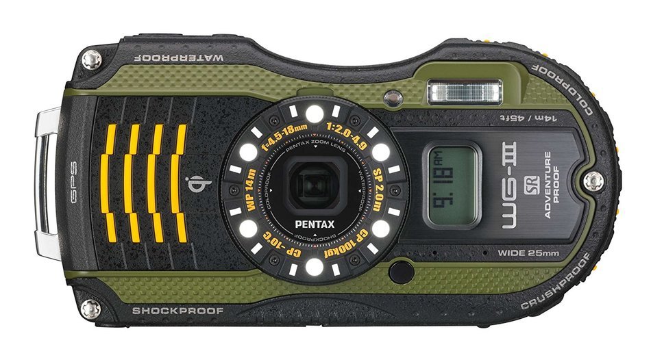 Pentax Optio WG-3 black 16MP Waterproof Digital Camera with 3-Inch LCD Screen (Black) N8