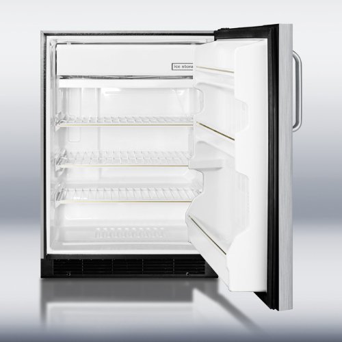 Summit BI605BCSS: 6 cu.ft. built-in undercounter refrigerator-freezer in complete stainless steel finish N4