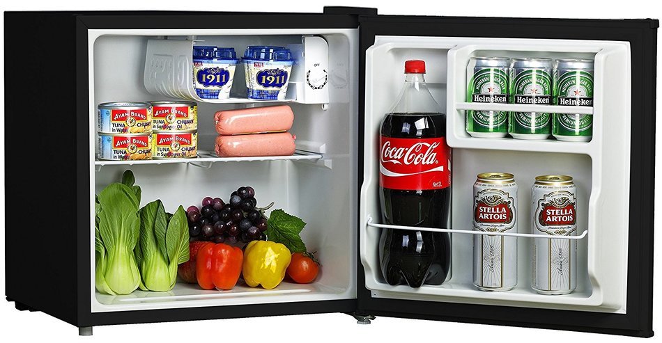 Daewoo 1.6 Cu Ft Black Compact Single Reversible Door Refrigerator and Freezer | FR-016RBE N3