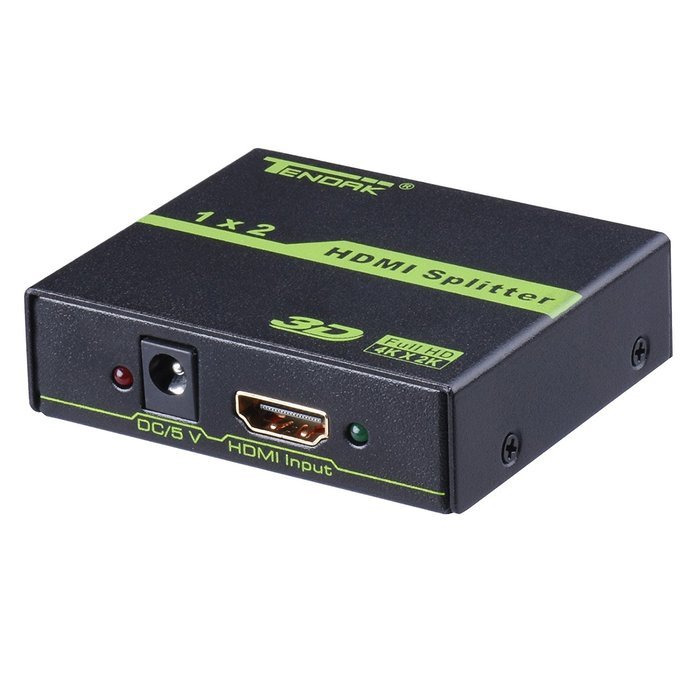 Tendak HDMI Splitter 1 in 2 out HDMI Splitter Amplifier for Dual Display Support Ultra HD 4K x 2K, 3D, Full HD... N15