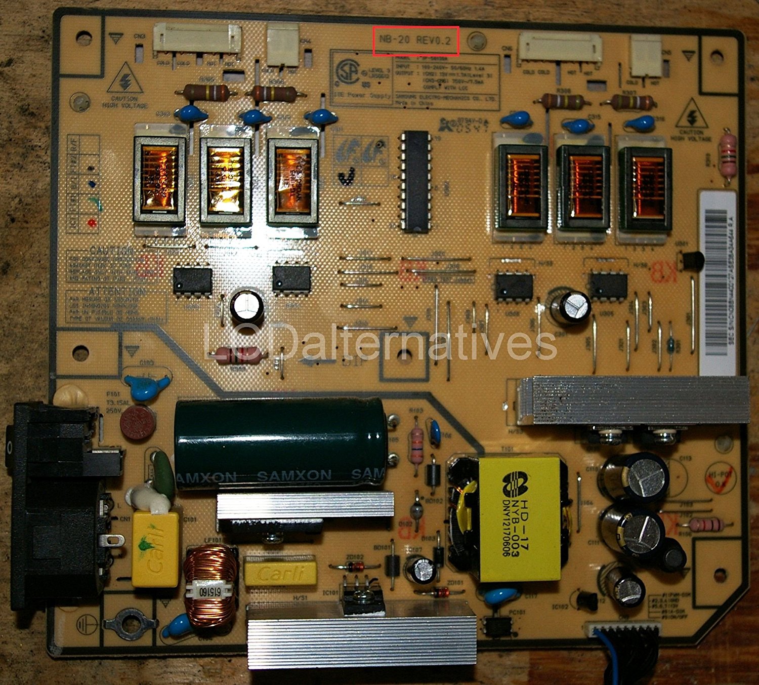 Samsung Syncmaster 215tw, PN NB-20 REV0.2, LCD Monitor Repair Kit, Not ...