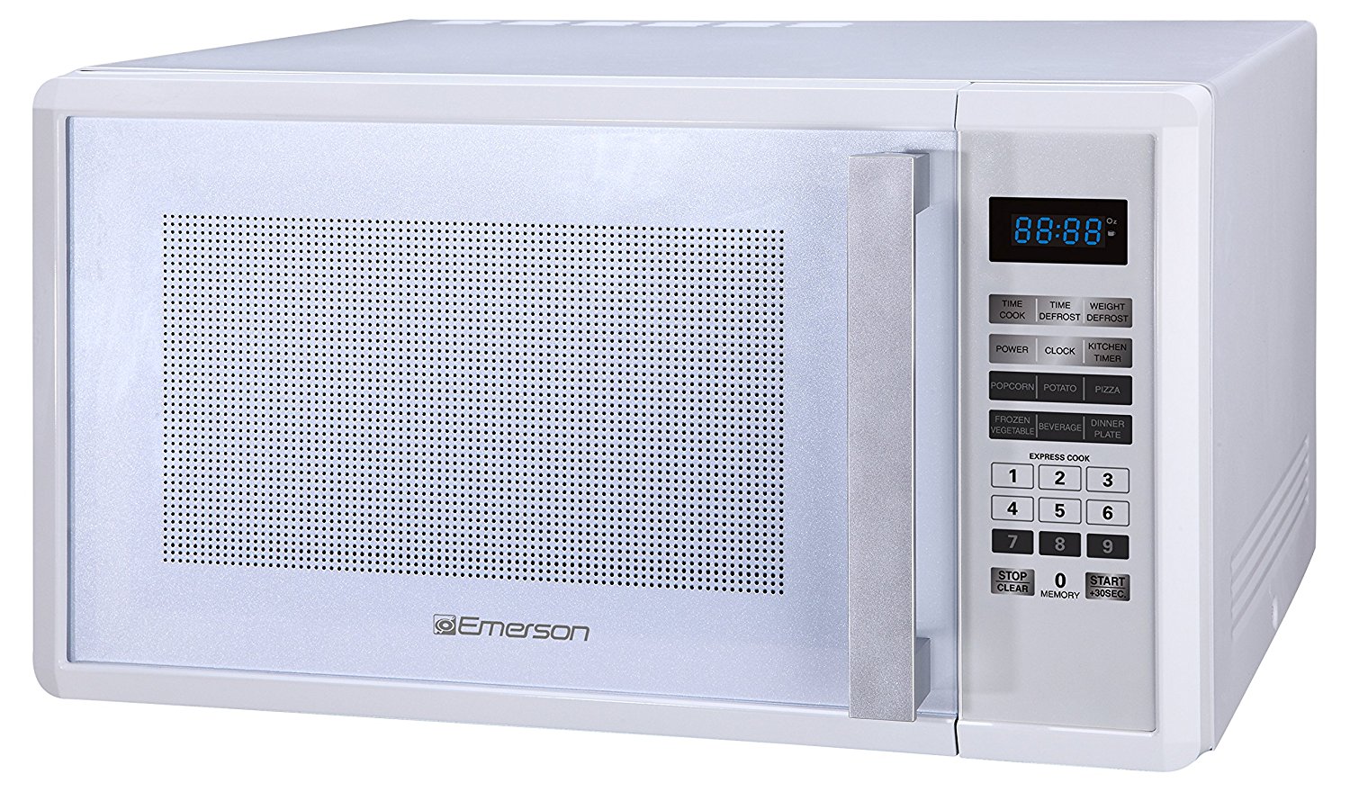 Emerson MW1188W, 1.1 CU. FT. 1000 Watt, Touch Control, White Microwave ...