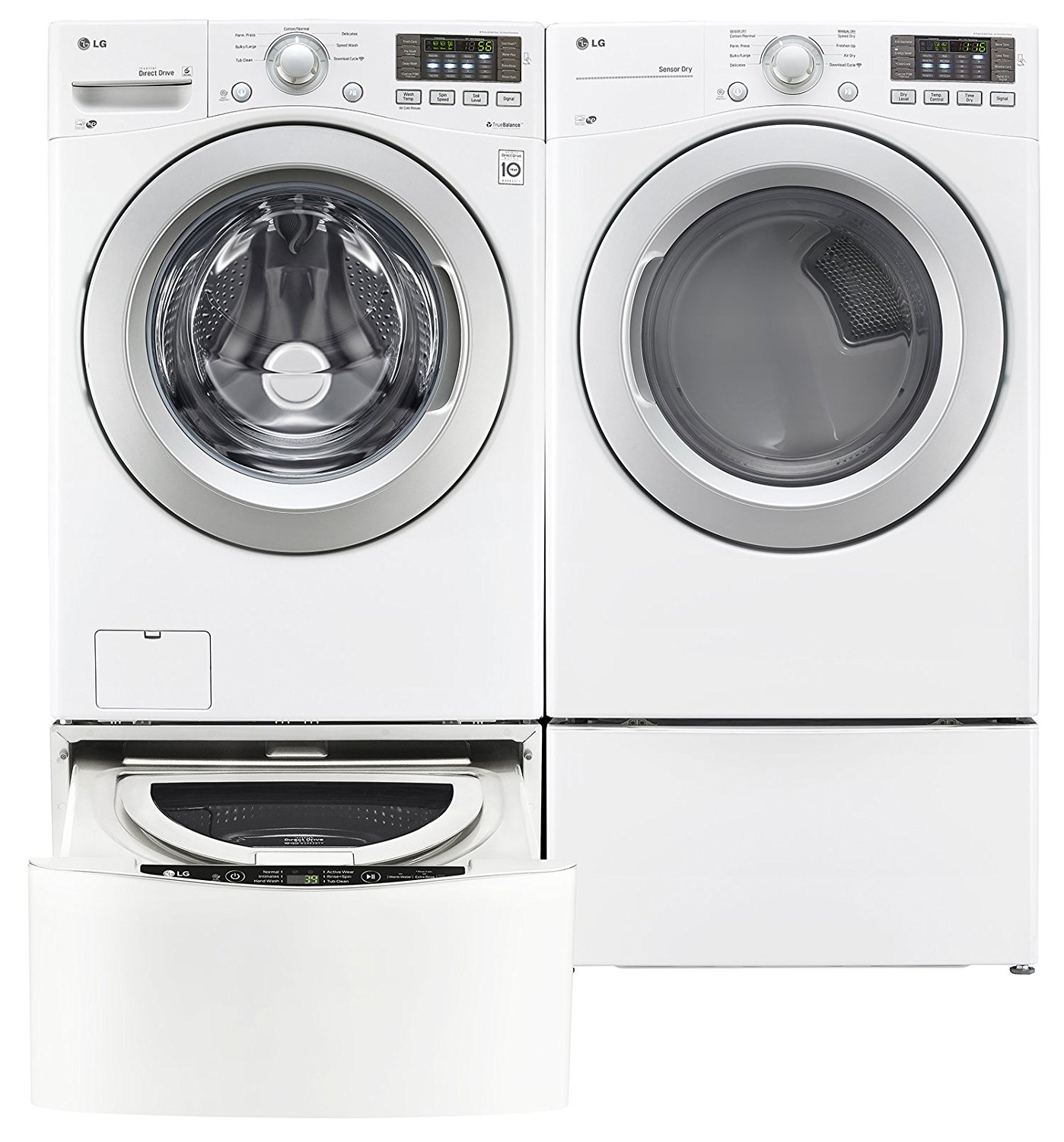 Lg Twinwash White Front Load Laundry Pair With Wm3170cw 27 Washer