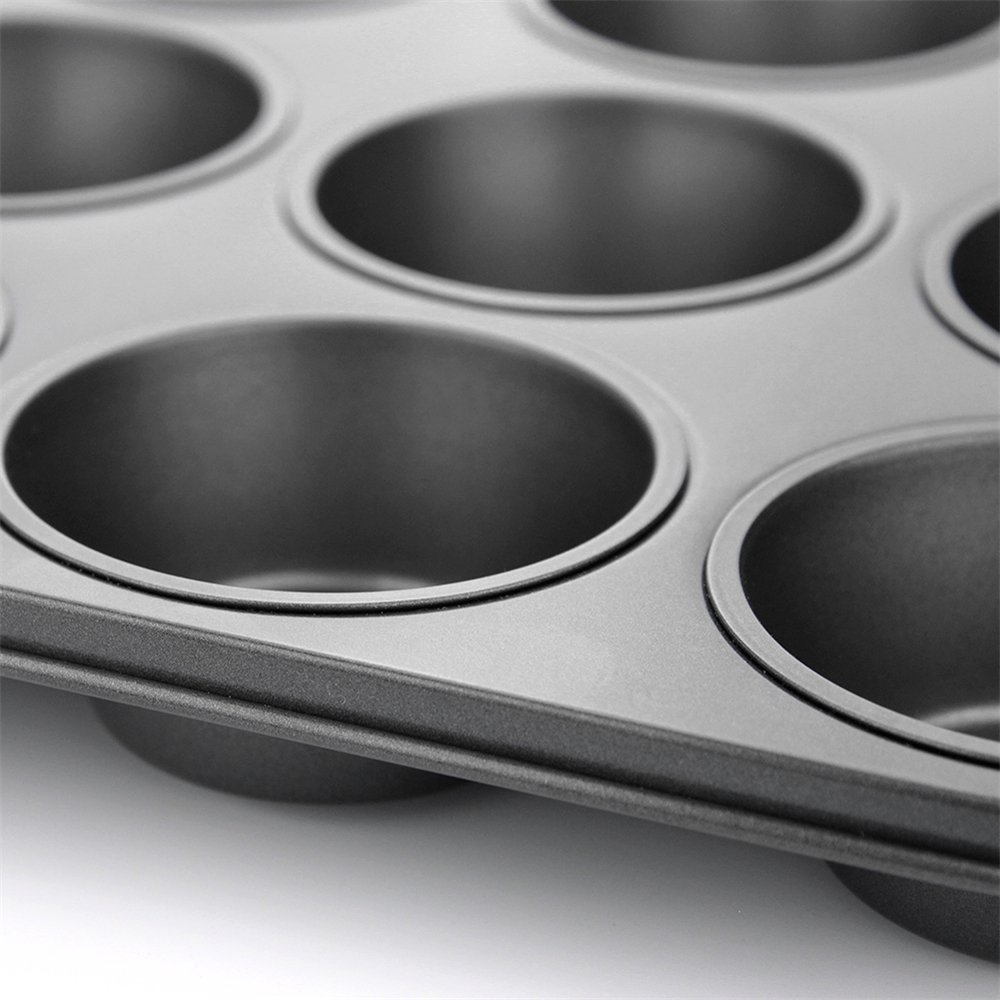 Nonstick Muffin Pan 12-Cup, PAMISO Reusable Carbon Steel Regular Muffin ...