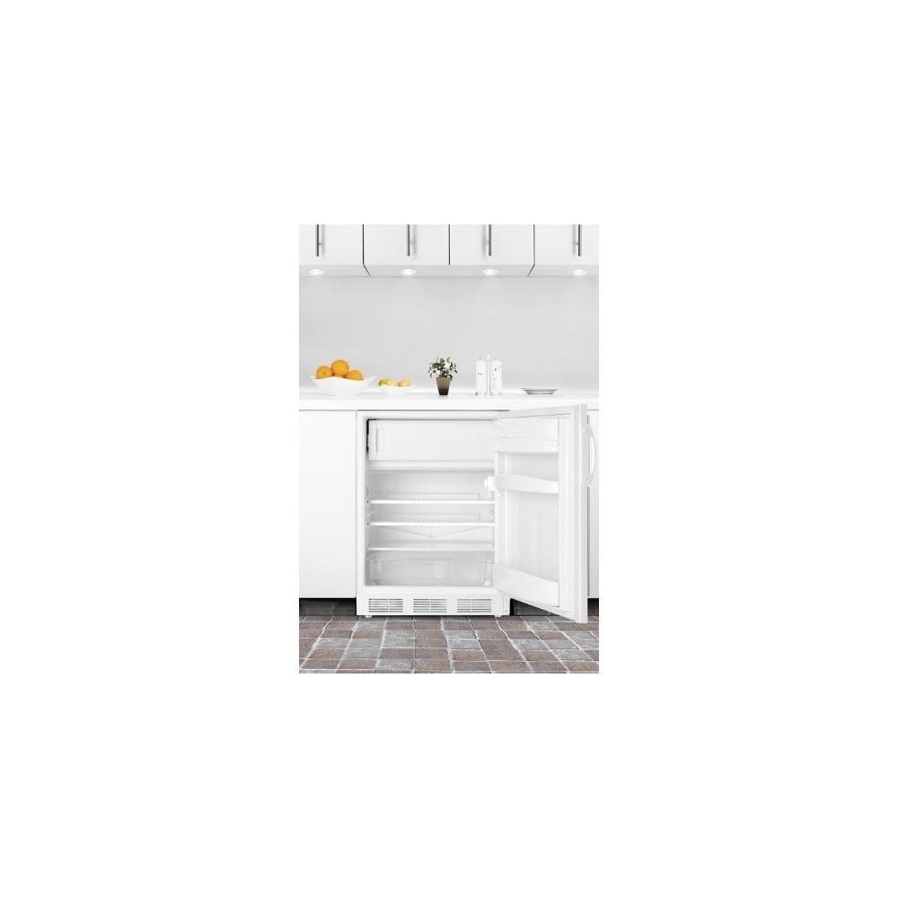 Summit CT66LBIADA ADA Compliant Refrigerator Freezer In White For Built   5549560 