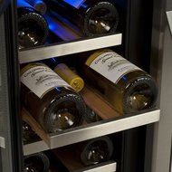 EdgeStar 36 Bottle Built-In Dual Zone French Door Wine Cooler - Black/Stainless Steel N5