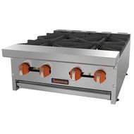 MVP Group SRHP-4-24 4 Burners Gas Hot Plate, 24", Grey