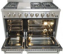 Kucht KRD486FLP 48" Dual Fuel Freestanding Range with 6 Burners, in Stainless Steel N3