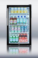 Summit SCR500BL7HV: Commercially listed 20" wide glass door all-refrigerator for freestanding use, auto defrost... N3