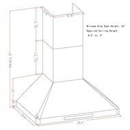 AKDY 36" Wall Mount Stainless Steel Touch Control LED Display Cooking Fan Range Hood N4