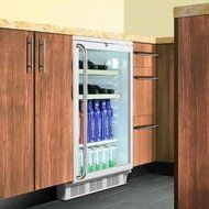 Summit SCR600BL-BISHWO 24" Commercially Approved Beverage Center with 5.5 cu. ft. Capacity Wine Storage Auto Defrost...