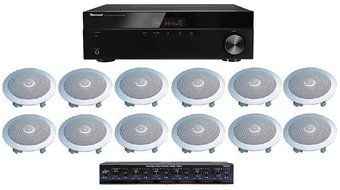 Distributed Home Audio Whole House Sound System- Ceiling Speakers for 6 Rooms