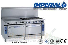 Imperial Commercial Restaurant Range 48&quot; With 2 Burner 36&quot; Griddle Oven/Cabinet Propane Ir-2-G36-C-Xb