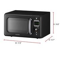 Daewoo Retro Microwave Oven 0.7 Cu Ft, Piano Black 700W N5