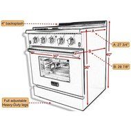 Kucht KRG3080U 30" Professional-Class Natural Gas Gas Range with 4.2 cu. ft. Convection Oven, 4 Top Burners,... N6