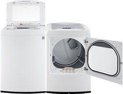 LG PAIR BUY-Front-Control Laundry Pair with WaveForce Technology (with ELECTRIC Dryer) WT1201CW DLEY1201W in Classic... N3