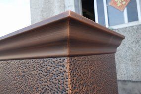 25''H Copper Extension Part for Copper Range Hood,Three Side,with Crown,H25''xW18-1/4''xD14'',Hood Hammering Body...