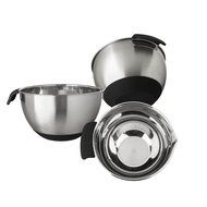 Pearington 3 Piece Mixing Bowl with Nonslip Bottom and Handle, Black
