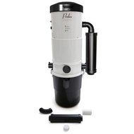 Central Vacuum Unit System with Electric Hose Power Nozzle Kit Color: White