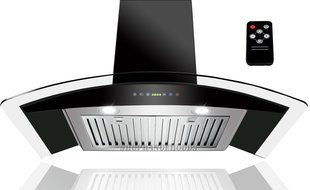 AKDY 36" Stainless Steel AZ-3S866BK-90 Wall Mount Range Hood With Remote Control N2