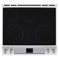 Whirlpool WEE760H0DH Ice Collection 30" White Ice Electric Slide-In Smoothtop Range - Convection N3