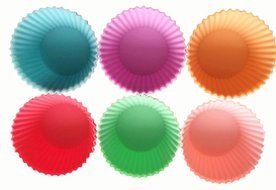 Baking Silicone Cups Soft Round Cupcake Liners - 3 Sets of 12 (Colors May Vary)