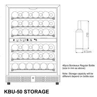 KingsBottle 50 Bottle Dual Zone Wine Cooler, Black N21